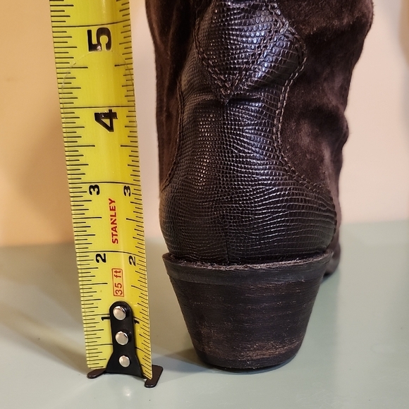 Franco Sarto Dark Brown Heeled Boots - Picture 4 of 10